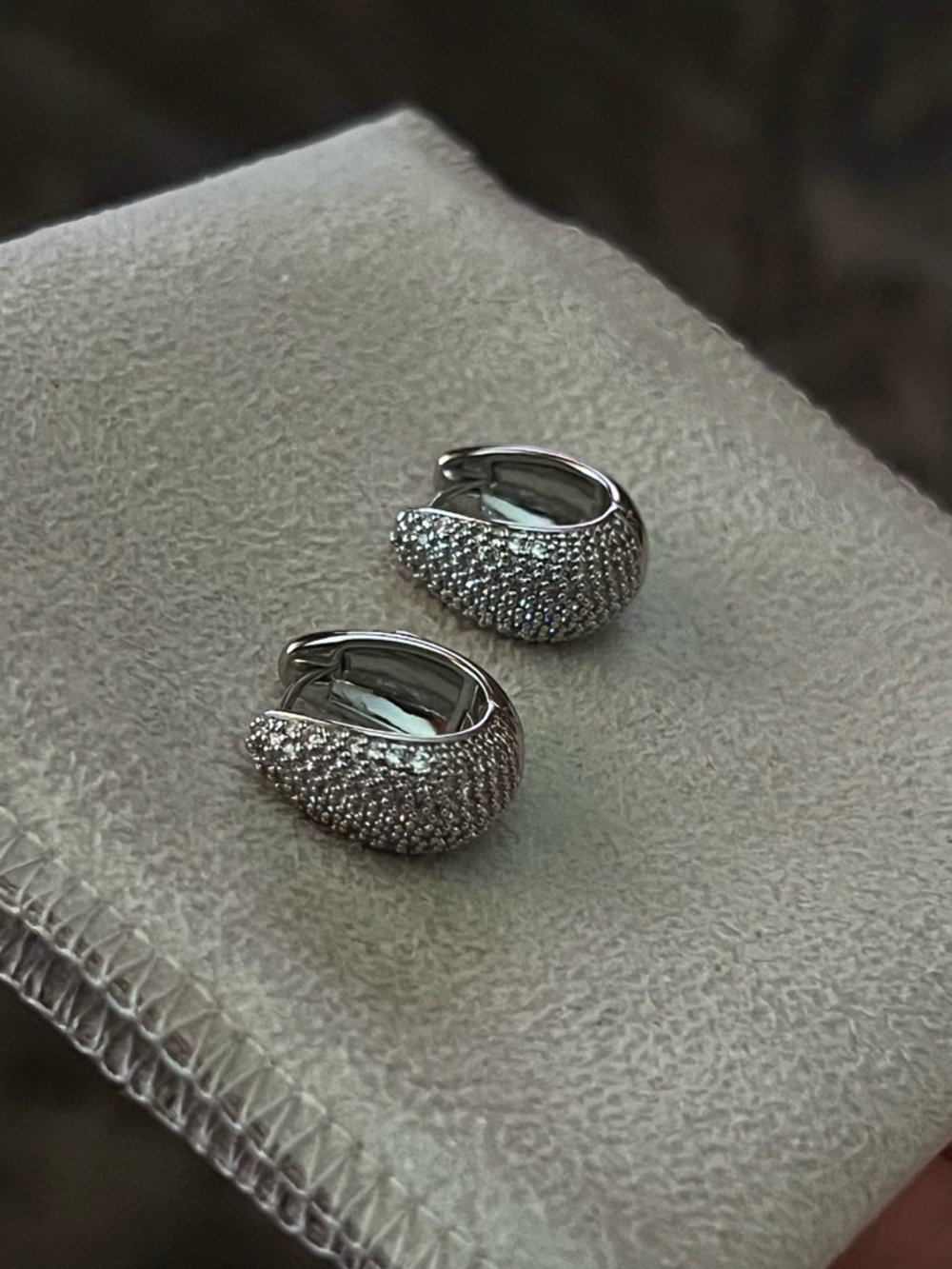 Michael Kors Precious Metal-Plated Brass Pavé Teardrop Huggie Earrings - Picture 2 of 4